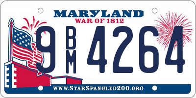 MD license plate 9BM4264