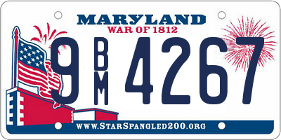 MD license plate 9BM4267