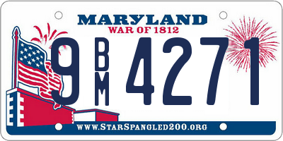 MD license plate 9BM4271