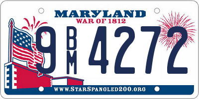 MD license plate 9BM4272