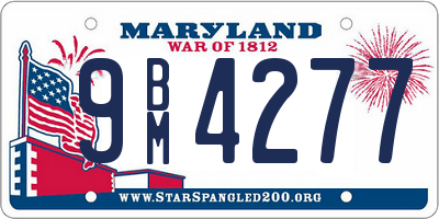 MD license plate 9BM4277