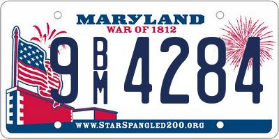 MD license plate 9BM4284