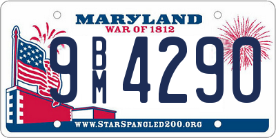 MD license plate 9BM4290