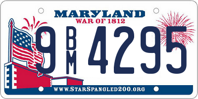 MD license plate 9BM4295
