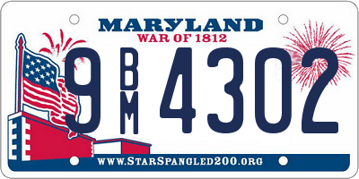 MD license plate 9BM4302