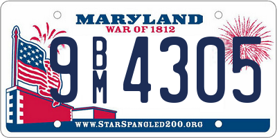 MD license plate 9BM4305