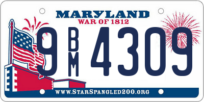 MD license plate 9BM4309