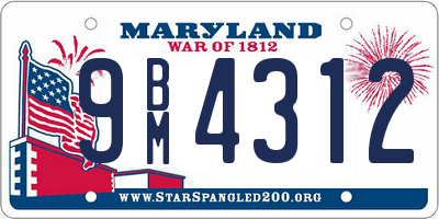 MD license plate 9BM4312