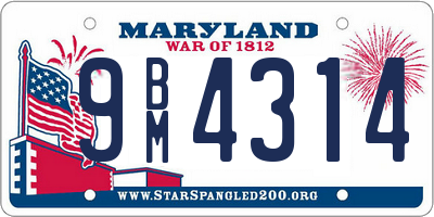 MD license plate 9BM4314