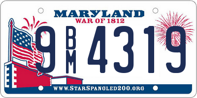 MD license plate 9BM4319