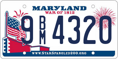 MD license plate 9BM4320