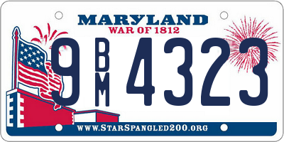 MD license plate 9BM4323