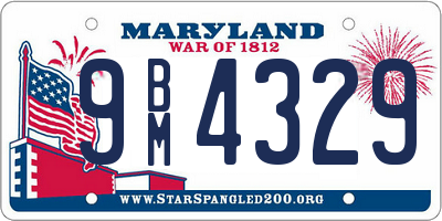 MD license plate 9BM4329