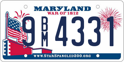 MD license plate 9BM4331