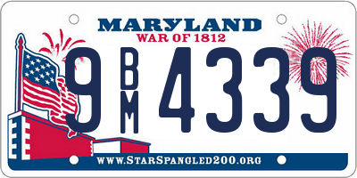 MD license plate 9BM4339