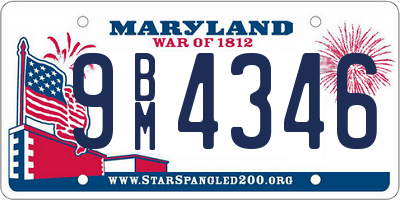 MD license plate 9BM4346