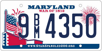 MD license plate 9BM4350