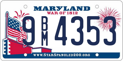 MD license plate 9BM4353