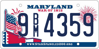 MD license plate 9BM4359