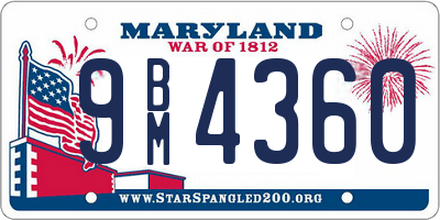 MD license plate 9BM4360