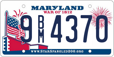 MD license plate 9BM4370