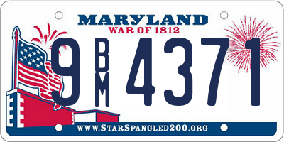 MD license plate 9BM4371