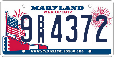 MD license plate 9BM4372