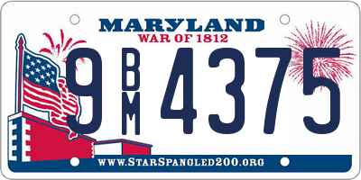 MD license plate 9BM4375