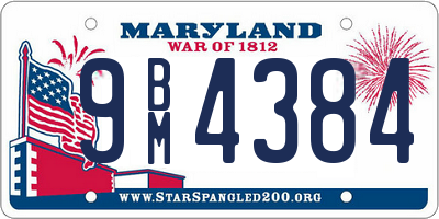 MD license plate 9BM4384