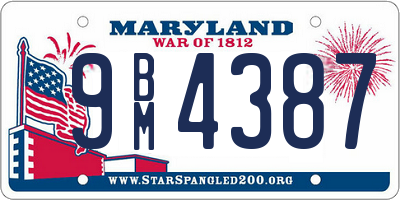 MD license plate 9BM4387