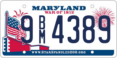 MD license plate 9BM4389