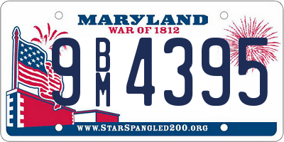 MD license plate 9BM4395