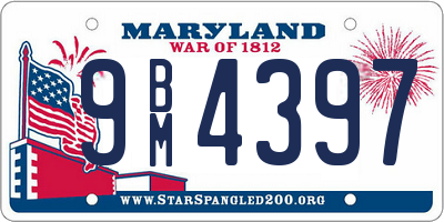 MD license plate 9BM4397