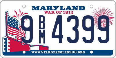 MD license plate 9BM4399