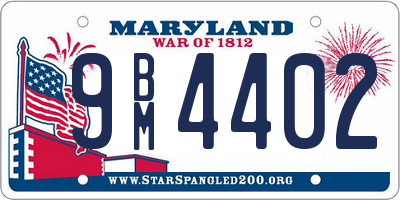 MD license plate 9BM4402