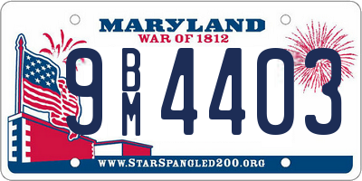 MD license plate 9BM4403