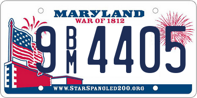 MD license plate 9BM4405