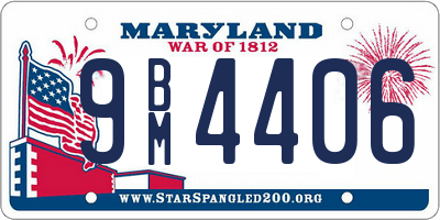 MD license plate 9BM4406