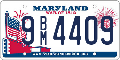 MD license plate 9BM4409