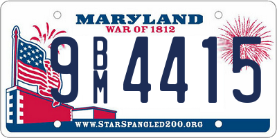 MD license plate 9BM4415