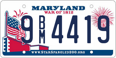 MD license plate 9BM4419