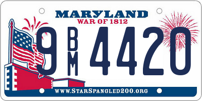 MD license plate 9BM4420