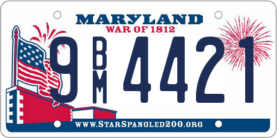 MD license plate 9BM4421