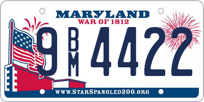 MD license plate 9BM4422