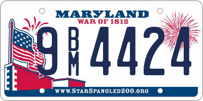MD license plate 9BM4424