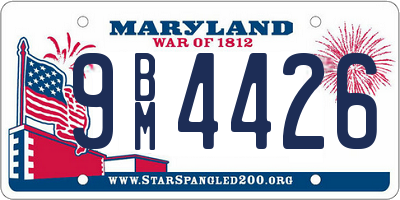 MD license plate 9BM4426