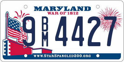 MD license plate 9BM4427
