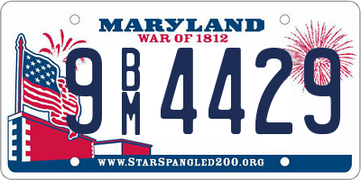 MD license plate 9BM4429