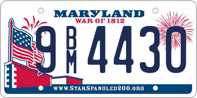 MD license plate 9BM4430