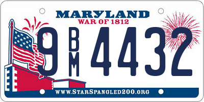 MD license plate 9BM4432